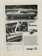 1968 Dodge Charger R/T The Clean Machine Scat Pack Magnum V8 Original Print Ad picture