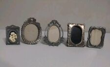 Lot Of 5 Vintage Ornate Miniature Metal Picture Photo Frames-Various Sizes picture
