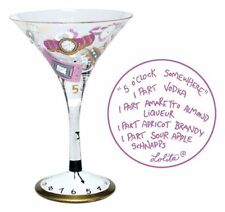 Lolita It's 5 O'clock Somewhere Love My Martini Painted Glass Pink Watch Clock picture