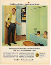 1967 EDISON ELECTRIC INSTITUTE Boy Bathing Vintage Magazine Print Ad 10.25X13.25 picture