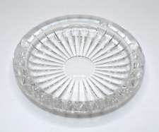Vtg Crystal? Clear Glass Ashtray Signed by Artist MCM picture