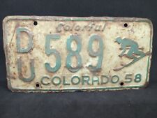 Vintage 1958 Colorado License Plate Number Tag - Skier picture