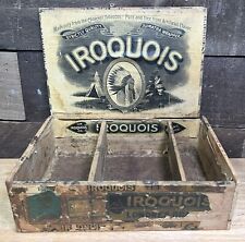 1902 Flint Michigan wooden Iroquois Indian Chief Cigar Box picture