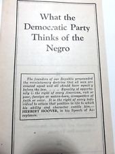 Herbert Hoover What The Democrates Thinks of The Negro Paper picture