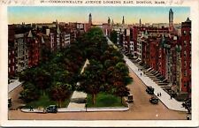 Vtg Boston Massachusetts MA Commonwealth Avenue Looking East 1920s Postcard picture