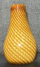 VTG Swirl Glass Pendant Lamp Shade Pear Shape Amber Honey Caramel 1-1/8