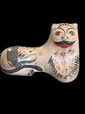 Vintage Tonala Artisan Pottery Cat Sculpture 13” Folk Art Ceramic Mexican picture