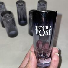 Set of 6 Tequila Rose Shot Glasses Shooter Barware Black Gray Smoke Silver Ombré picture