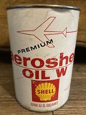 Vintage Aviation Shell Aeroshell Airplane  Oil W Grade 100 Full Cardboard Quart picture