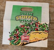 Vintage fast food Wendy's restaurant paper bag large to go bags picture
