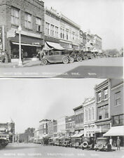 2 RPPCs of Two Sides The Square in Fayetteville Arkansas (North & West) 1920-30s picture