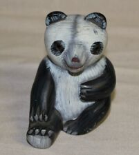 4 inch vintage Stone Panda Figure or Paperweight Nature Animal Bear over 1lb picture