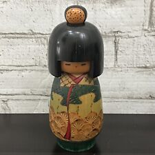 Rare Vintage Japanese KOKESHI Doll Wooden Signed Kazuo Takamizawa 9 Inch Tall picture
