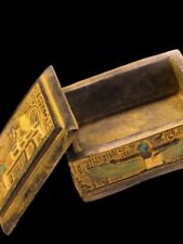 Rare ancient Egyptian mummification box Pharaoh Isis Anubis antique jewelry box picture