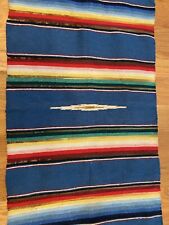 Vintage Mexican Southwest Hand Woven Serape Wool Wall Hanging Table Runner 17x32 picture