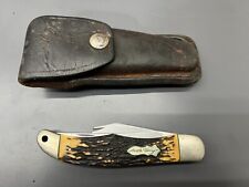 VINTAGE SCHRADE USA UNCLE HENRY 227UH FOLDING KNIFE - ORIG SHEATH - READ DESC picture