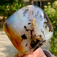 1.11LB Beautiful natural agate tree-snow crystal polished specimens-Museum level picture