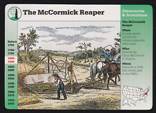 CYRUS McCORMICK'S REAPER Invention Farming Crops GROLIER STORY OF AMERICA CARD picture