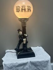 Vintage 50’s Drunk Man  Hanging On Light Pole Lamp Barware Mancave picture