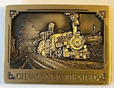 Chama New Mexico Solid Bronze Belt Buckle Vtg Ltd Edition Cumbres Toltec picture