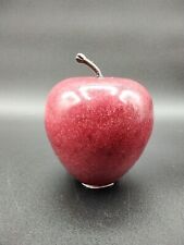 Vintage Red Marble Alibaster Stone Apple Paperweight Fruit Teacher Desk Decor picture