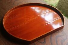 Dead Stock Shunkei-Lacquered Half-Moon Tray With Elegant Wiped Lacquer, Inspecti picture