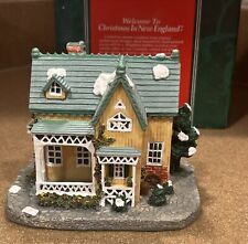 Vintage 1995 Santas Best Yellow House Christmas In New England W/ Box Village picture