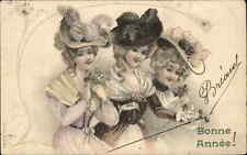 A&M B No 79 Beautiful Women Fashionable Hats Victorian c1905 Postcard picture