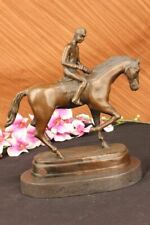 Jockey On Racehorse Equestrian Bronze Statue Sculpture Spanish Artist Decorative picture