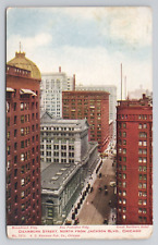 Dearborn Street North From Jackson Blvd Chicago Illinois 1910 Antique Postcard picture