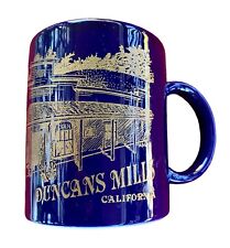 Duncans Mills California 12oz Mug Cup Blue Gold General Store Russian River picture