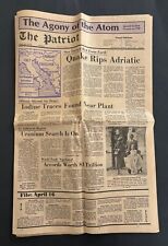 Three Mile Island Disaster - The Patriot News - April 16, 1979 - Full Newspaper picture