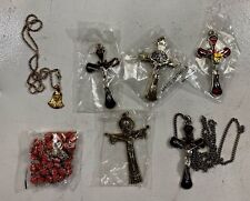 LOT 7 Religious/Christian Pendants-Charms ,Pink Rosary ,Jesus Cross picture