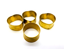 4 Vintage Brass (3)Heart Shaped (1)Round Napkin Rings Place Card Holders picture