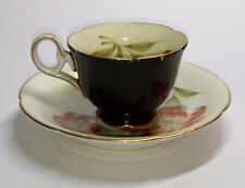 Vintage Black Teacup & Saucer Occupied Japan  picture