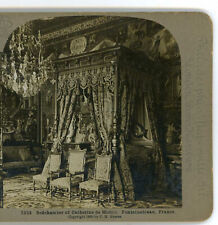 Bedchamber of Catherine de Medici Fontainebleu France Universal Stereoview 1900 picture