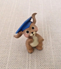 Hallmark Merry Miniature 1988 Graduation Dog in Blue Cap ~ Gold Sticker picture