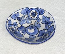White and blue handcrafted vintage, Italian pottery picture