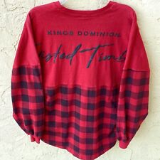 Kings Dominion Twisted Timbers Spirit Jersey Womens Size Small Plaid Red Sweater picture