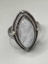 Vintage Sterling Silver Moonstone Ring Jewelry Adjustable Size Handmade picture