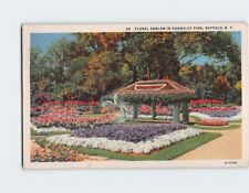 Postcard Floral Emblem In Humboldt Park Buffalo New York USA picture