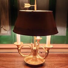 French Empire Ormolu Bouillotte 3 Arm Hunting Horn Tole Shade Lamp Gilt Bronze picture
