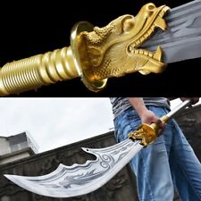 Chinese Kung Fu Broadsword Dragon Da Dao Manganese Steel Hunting Knife Sword picture