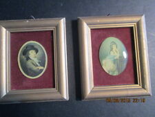 2 framed pictures depicting early work from 1750's to 1820's  picture