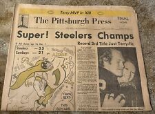 1979 Pittsburgh Press Steelers Super Bowl XIII newspaper FINAL picture