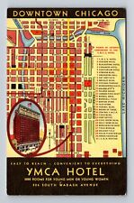 Chicago IL-Illinois, YMCA Hotel, Advertising, Antique Vintage Postcard picture