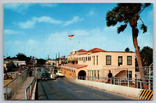 Vintage Postcard TX Brownsville U S Customs Office Bridge Cars Gas Station~12314 picture