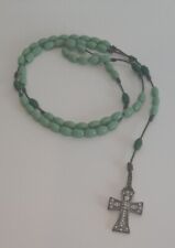 Green Plastic Bead Rosary With Cross Rope/Cord Christian Holy ✝️ Easter picture