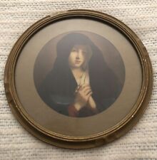 Antique Print of Mary in Gold Frame 11.5