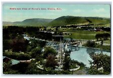 1913 Birds Eye View Roricks Glen Bridge River Lake Elmira New York NY Postcard picture